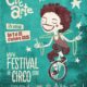 Cartel de Circarte 2026: una artista sonriente hace girar aros sobre un monociclo. 17.ª edición, del 9 al 25 de octubre de 2026.