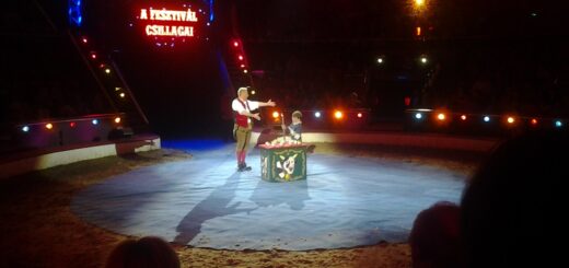 Don Christian con su número de campanas en la pista del Capital Circus de Budapest, en 2014.